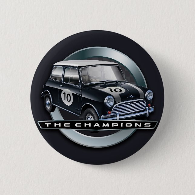Mini Cooper S black Pinback Button (Front)