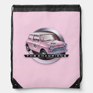 Mini Cooper S pink Drawstring Bag