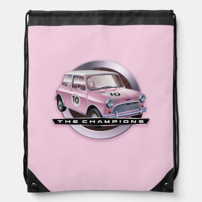 Mini Cooper S pink Drawstring Bag (Front)