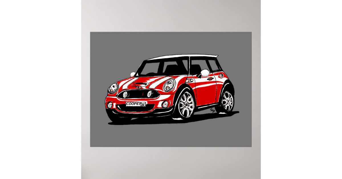 Mini Cooper S R56 Iconic Car/Automotive Design Poster | Zazzle