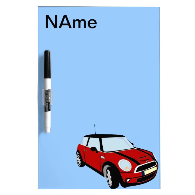 Mini Cooper sports car Dry Erase Board (Front)