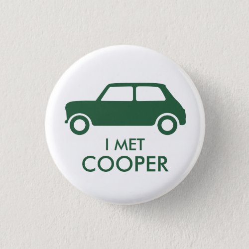 Mini Cooper Trading Pin _ Green on White