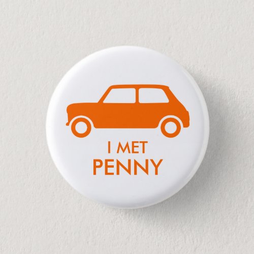 Mini Cooper Trading Pin _ Orange on White