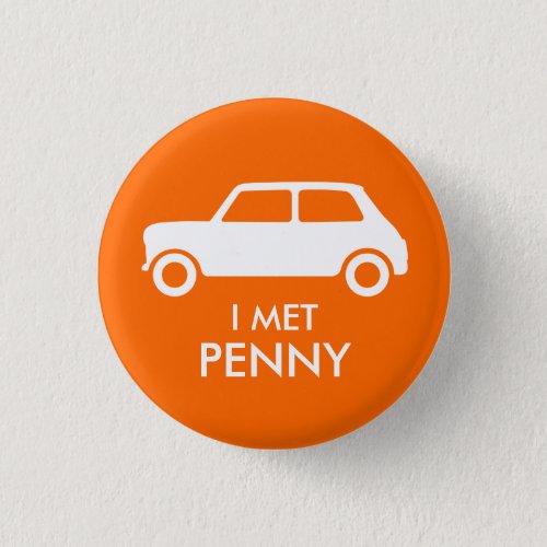 Mini Cooper Trading Pin _ White on Orange