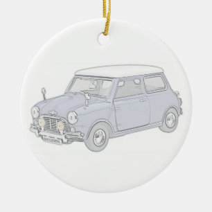 Mini Cooper Vintage-colored Ceramic Ornament