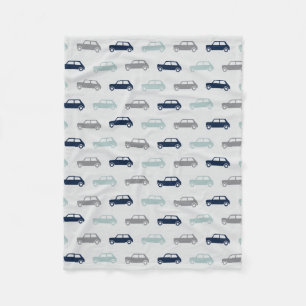 Mini Coopers on the Go - Blue & Grey - Fleece Blanket