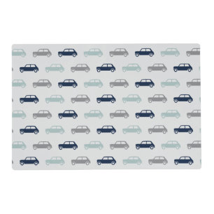 Mini Coopers on the Go - Blue & Grey - Placemat