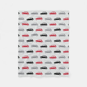 Mini Coopers on the Go - Red & Black - Fleece Blanket