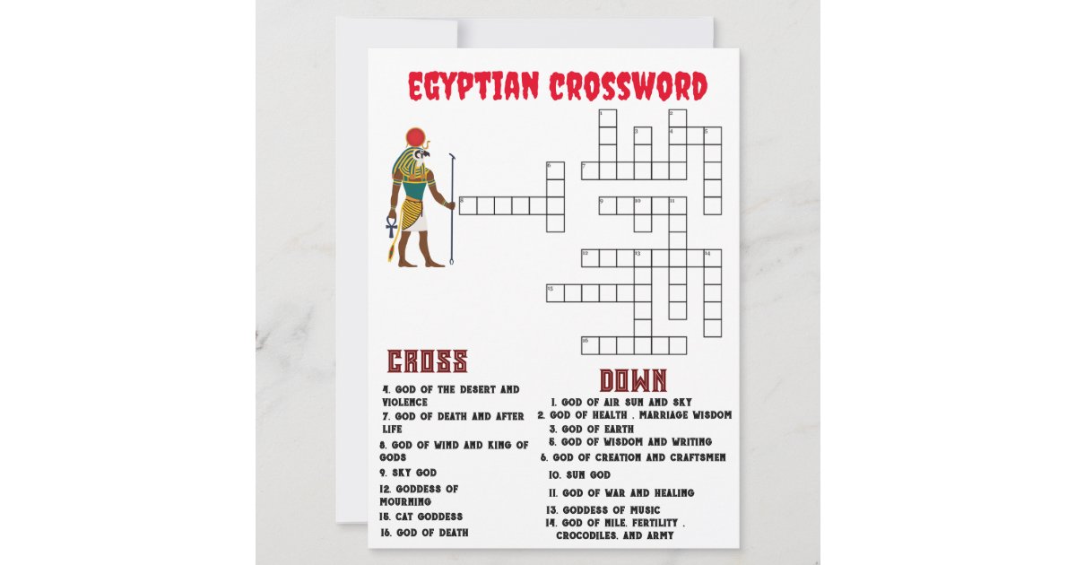 mini crossword egyptian sun god crossword holiday card Zazzle
