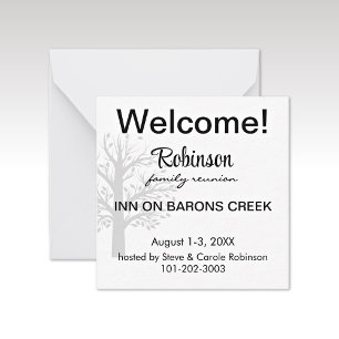 Mini Custom Family Reunion Welcome Gift Bag Note Card
