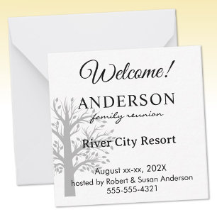 Mini Custom Family Reunion Welcome Gift Bag Note Card