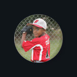 Mini custom photo magnet - sports team support!<br><div class="desc">Customize yourself some cute little mini round magnets with your own photo! Great as gifts,  giveaways or prizes.</div>