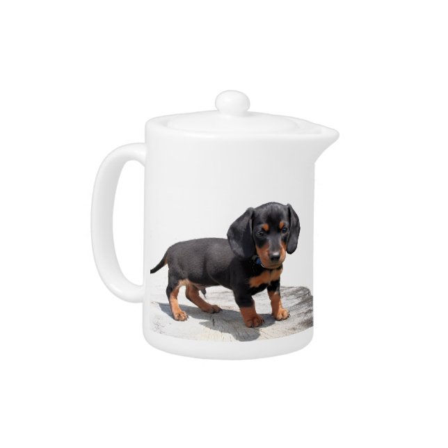 Mini Dachshund Puppy Teapot (Left)