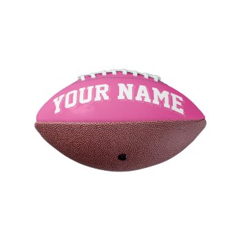 Mini Dark Pink And White Personalized Football by MINI_FOOTBALLS at Zazzle