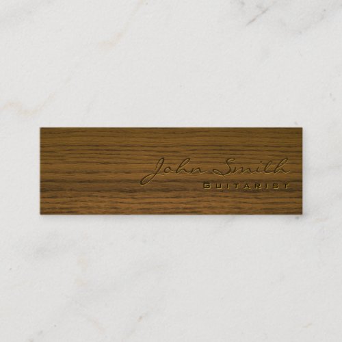 Mini Dark Wood Guitarist Business Card