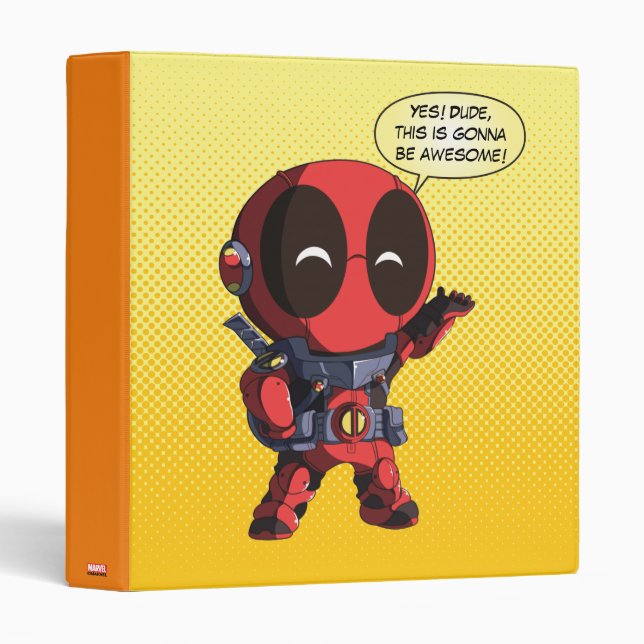 Mini Deadpool in Armor 3 Ring Binder (Front/Spine)