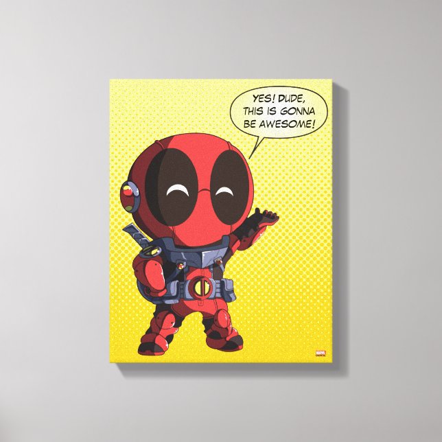 Mini Deadpool in Armor Canvas Print (Front)