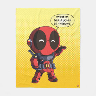 Mini Deadpool in Armor Fleece Blanket