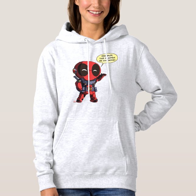 Mini Deadpool in Armor Hoodie (Front)