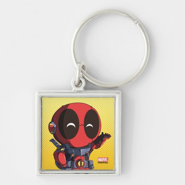 Mini Deadpool in Armor Keychain (Front)