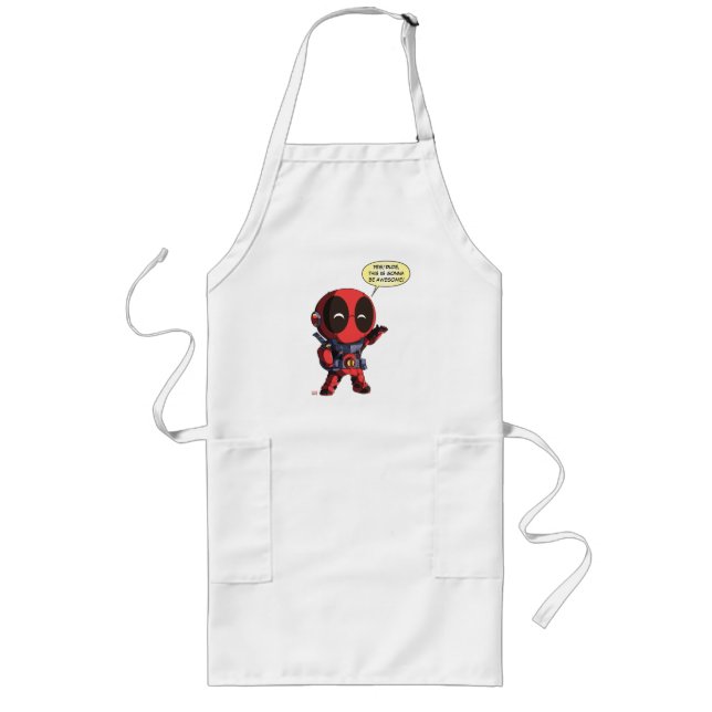 Mini Deadpool in Armor Long Apron (Front)