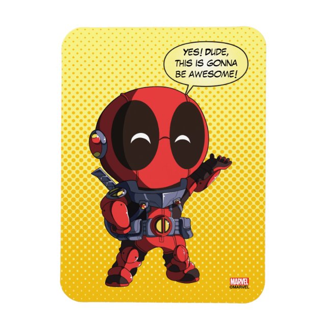 Mini Deadpool in Armor Magnet (Vertical)