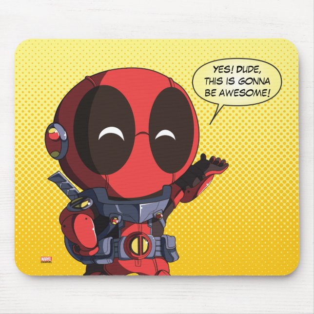Mini Deadpool in Armor Mouse Pad (Front)