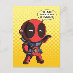 Mini Deadpool in Armor Postcard