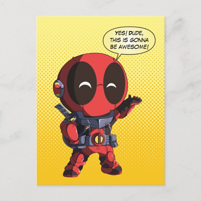 Mini Deadpool in Armor Postcard (Front)