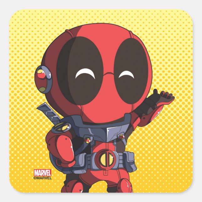 Mini Deadpool in Armor Square Sticker (Front)