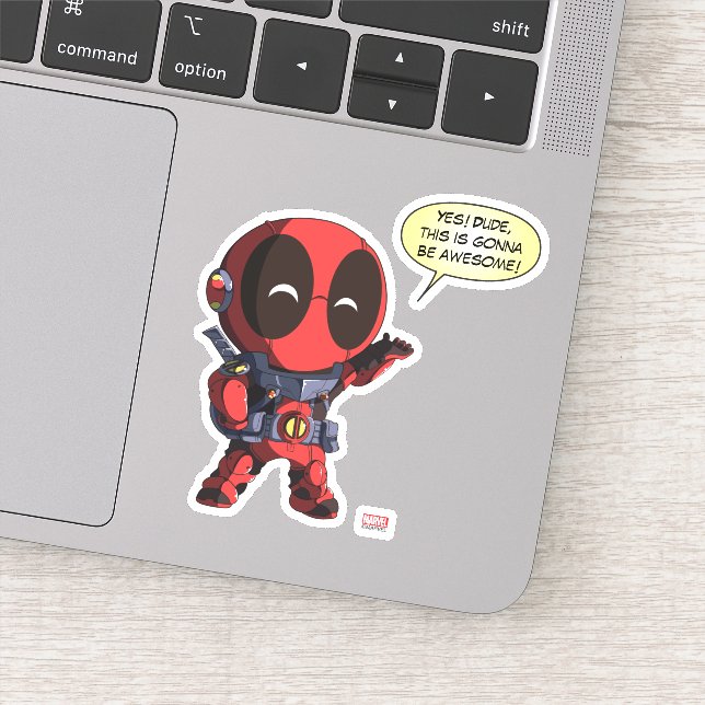 Mini Deadpool in Armor Sticker (Detail)