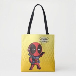Mini Deadpool in Armor Tote Bag