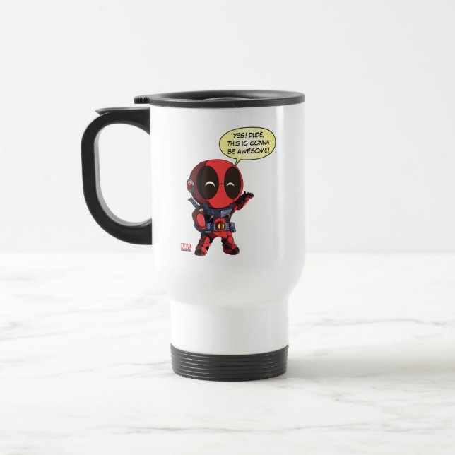 Mini Deadpool in Armor Travel Mug (Left)