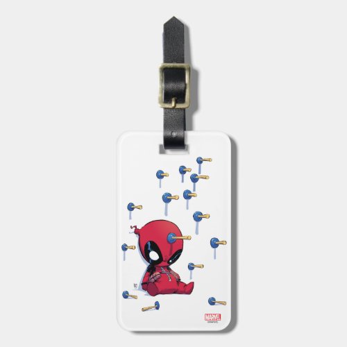 Mini Deadpool Suction Cup Darts Luggage Tag