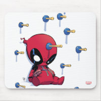 Mini Deadpool Suction Cup Darts Mouse Pad