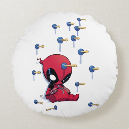 Mini Deadpool Suction Cup Darts Round Pillow