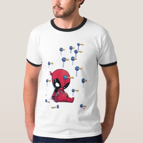 Mini Deadpool Suction Cup Darts T_Shirt