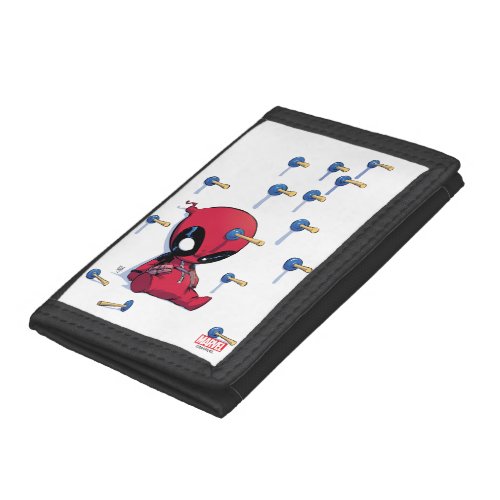 Mini Deadpool Suction Cup Darts Tri_fold Wallet