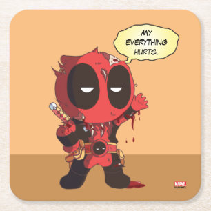 Mini Deadpool Survivor Square Paper Coaster