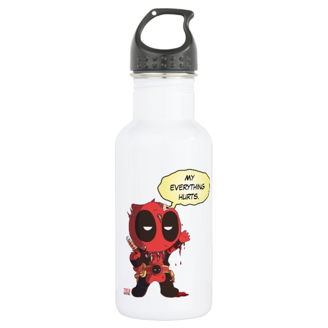Mini Deadpool Survivor Stainless Steel Water Bottle (Front)