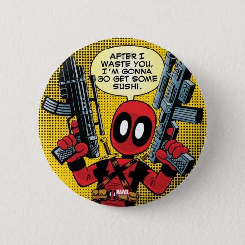 Mini Deadpool With Guns Button