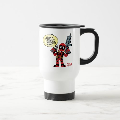 Mini Deadpool With Guns Travel Mug