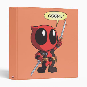 Mini Deadpool With Two Swords 3 Ring Binder
