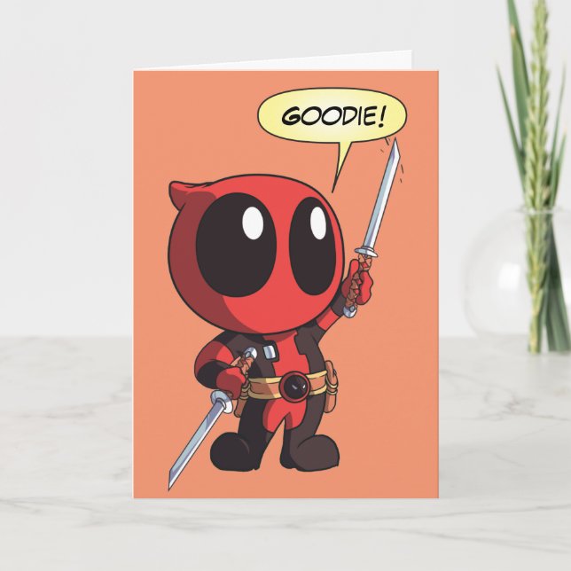 Mini Deadpool With Two Swords Card (Front)