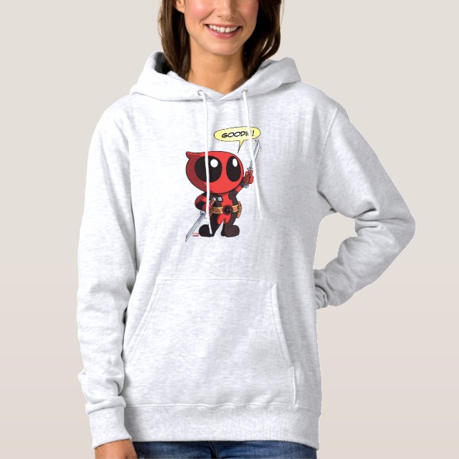 Mini Deadpool With Two Swords Hoodie (Front)