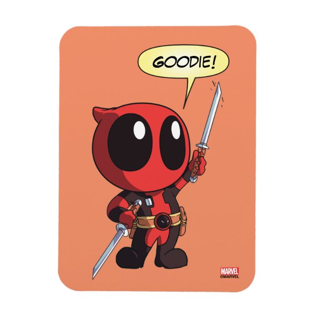 Mini Deadpool With Two Swords Magnet (Vertical)