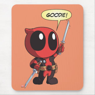 Mini Deadpool With Two Swords Mouse Pad