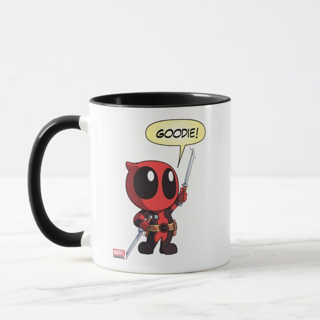 Mini Deadpool With Two Swords Mug (Left)