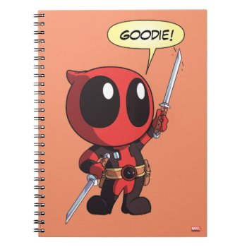 Mini Deadpool With Two Swords Notebook by deadpool at Zazzle