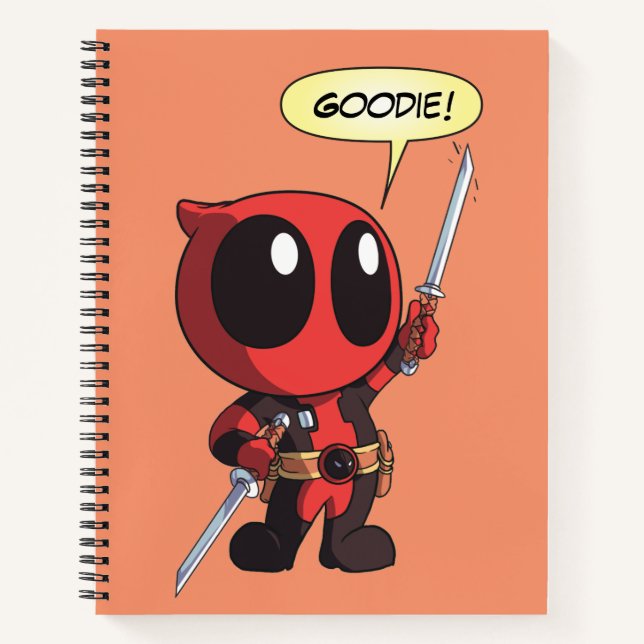 Mini Deadpool With Two Swords Notebook (Front)